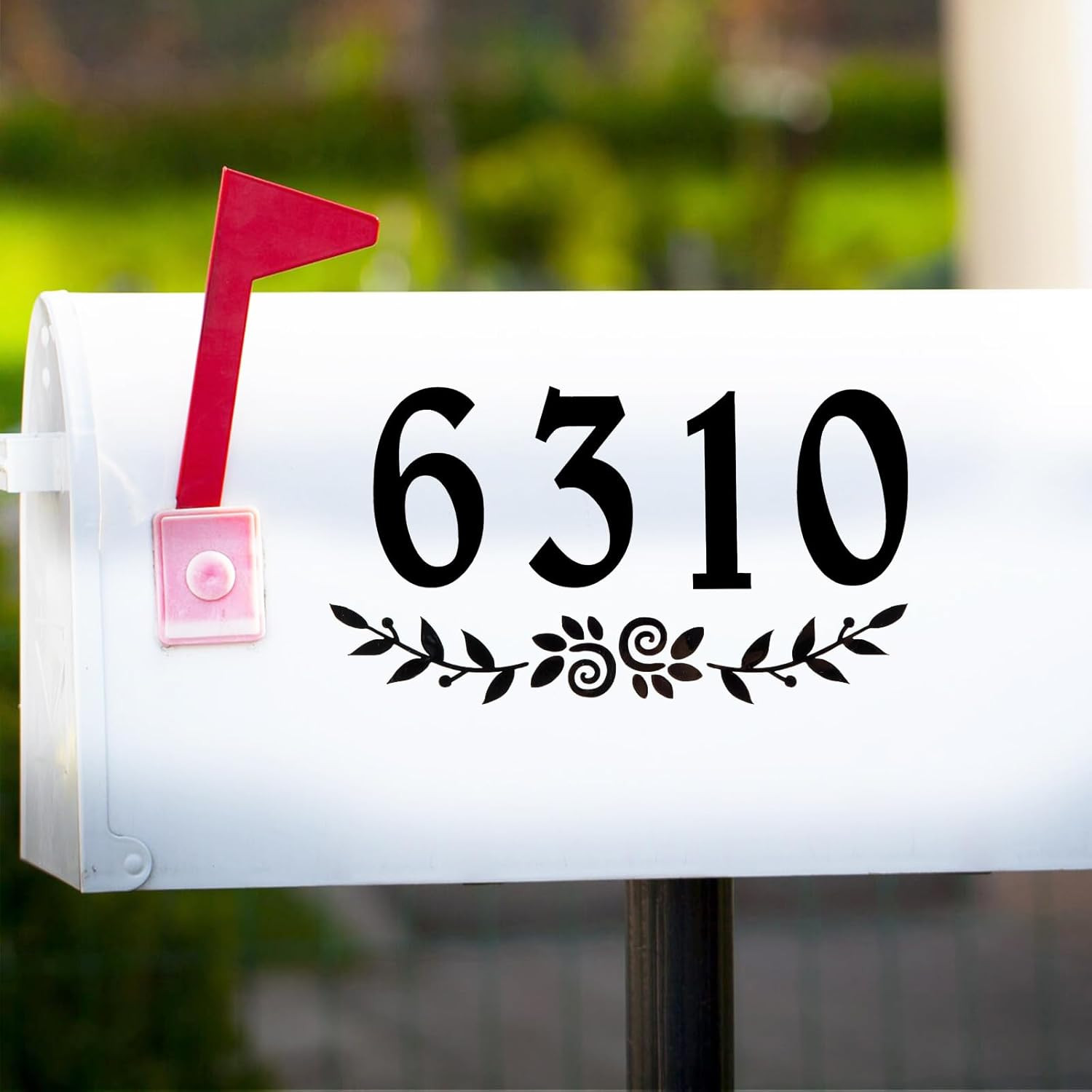 3 Inch Black Mailbox Numbers Stickers, 4 Set Waterproof Rustic Mailbox Decal, Se