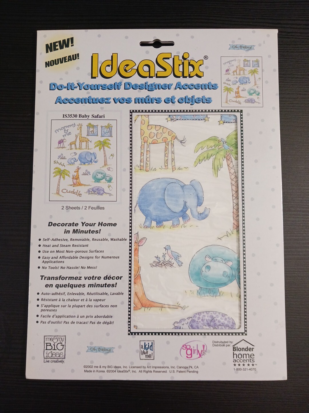 Ideastix Me & My Big Ideas Baby Safari Peel and Stick Décor IS3530 VTG 2002