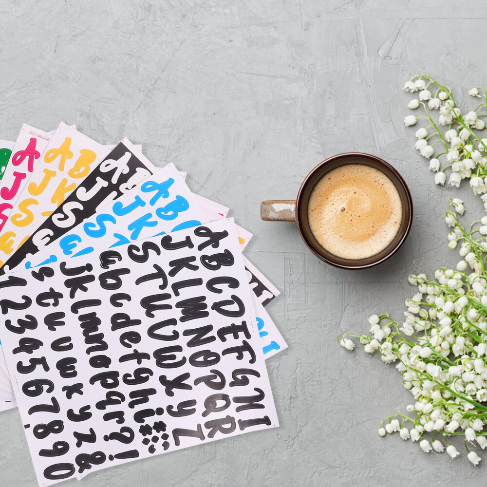8 Sheets Stickers Sign Letters Kit Craft Letters for Mailbox Home Decoration