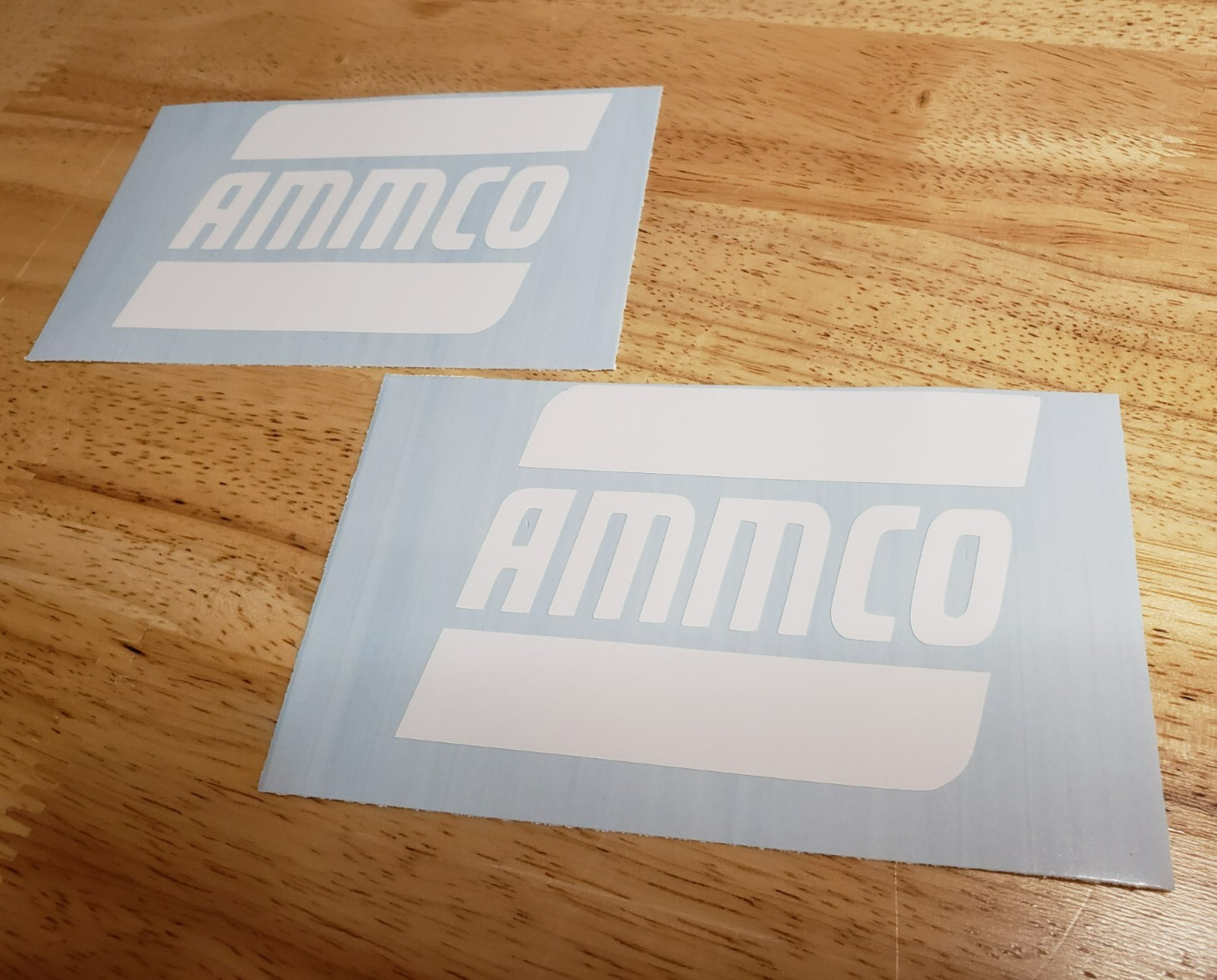 AMMCO Decals Stickers BRAKE TRANSMISSION car truck Gloss white 5×3.5"(2)FAST USA