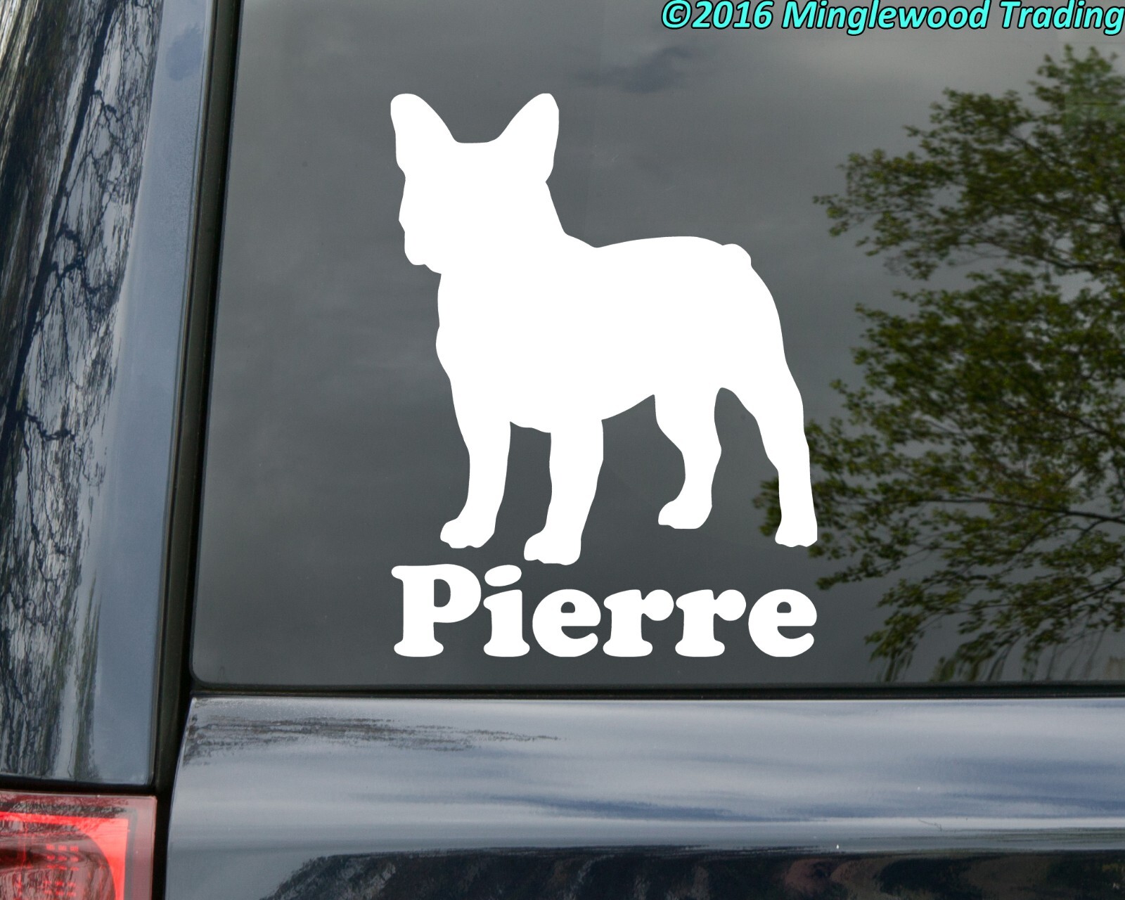 French Bulldog with Personalized Name Vinyl Decal | Frenchy Dog Puppy Sticker |