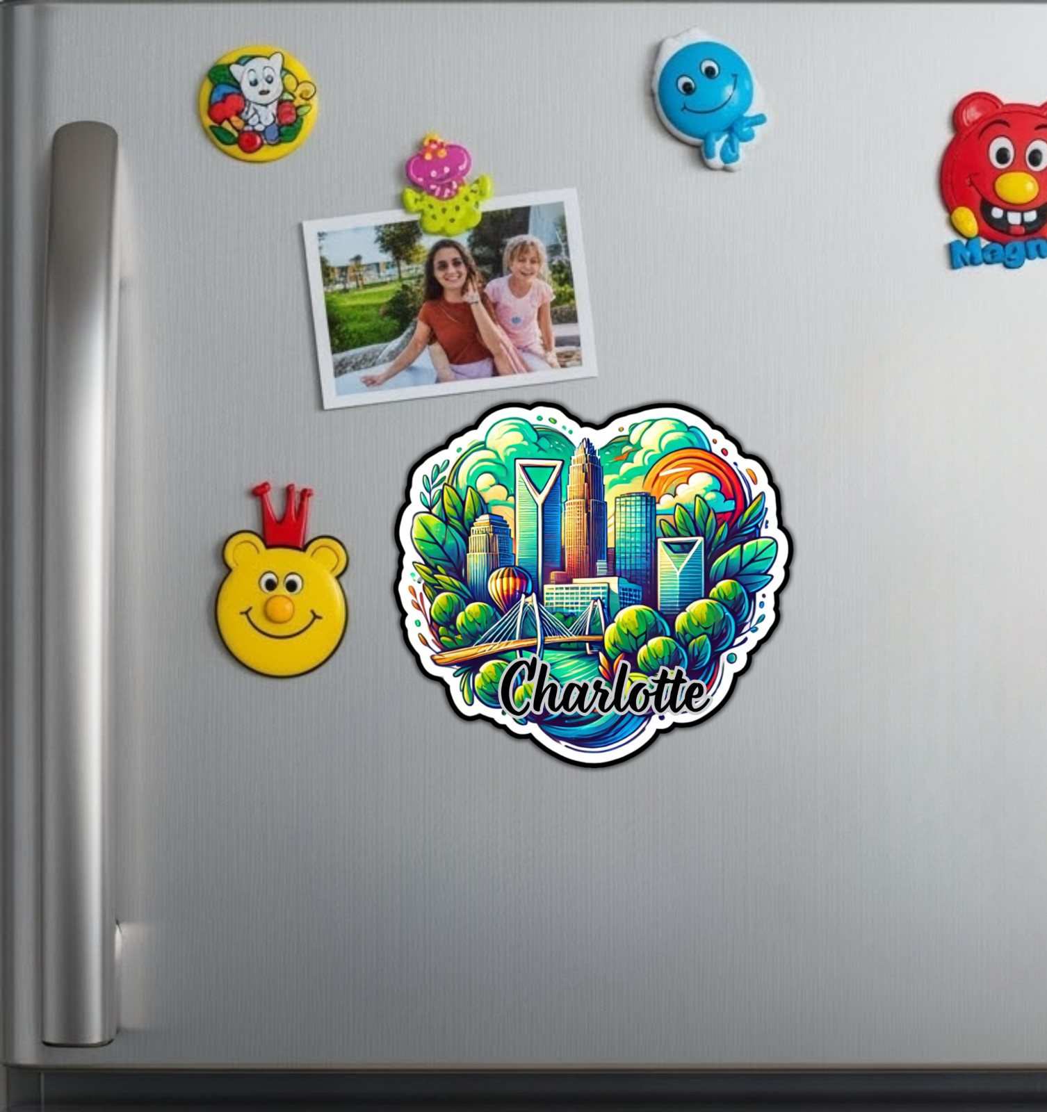 Charlotte North Carolina Fridge Magnet or Laptop Sticker
