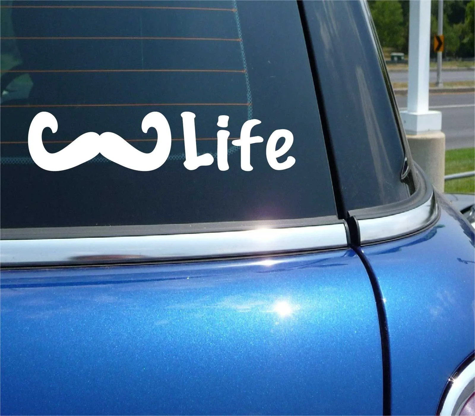 MUSTACHE LIFE DECAL STICKER GRAPHIC FUNNY FACIAL HAIR STACHE GROOM CAR TRUCK