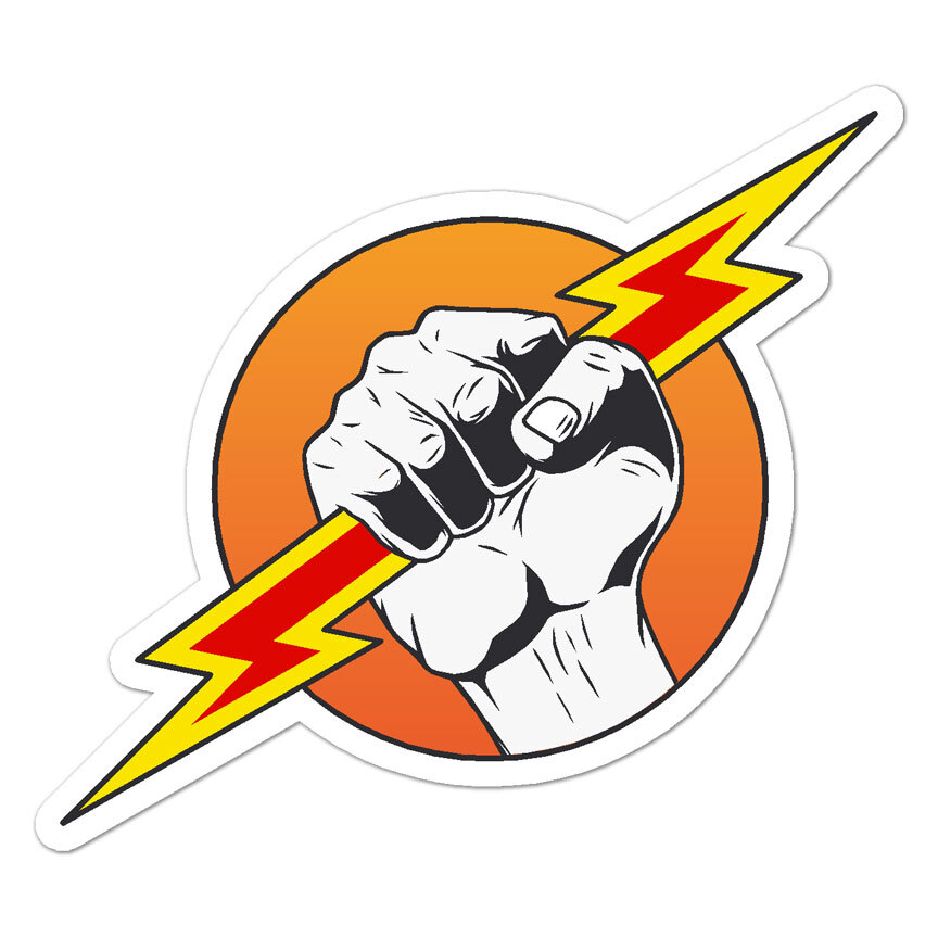 Zeus Lightning Bolt, Vinyl Decal Sticker, Indoor Outdoor, 3 Sizes, #9624