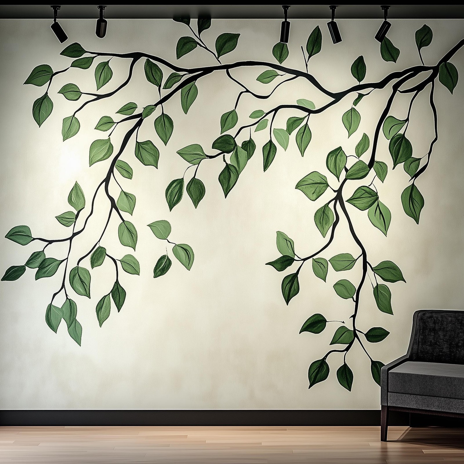 Branch and Leaves Wall Decal | Elegant Botanical Wall Sticker Art | Removable