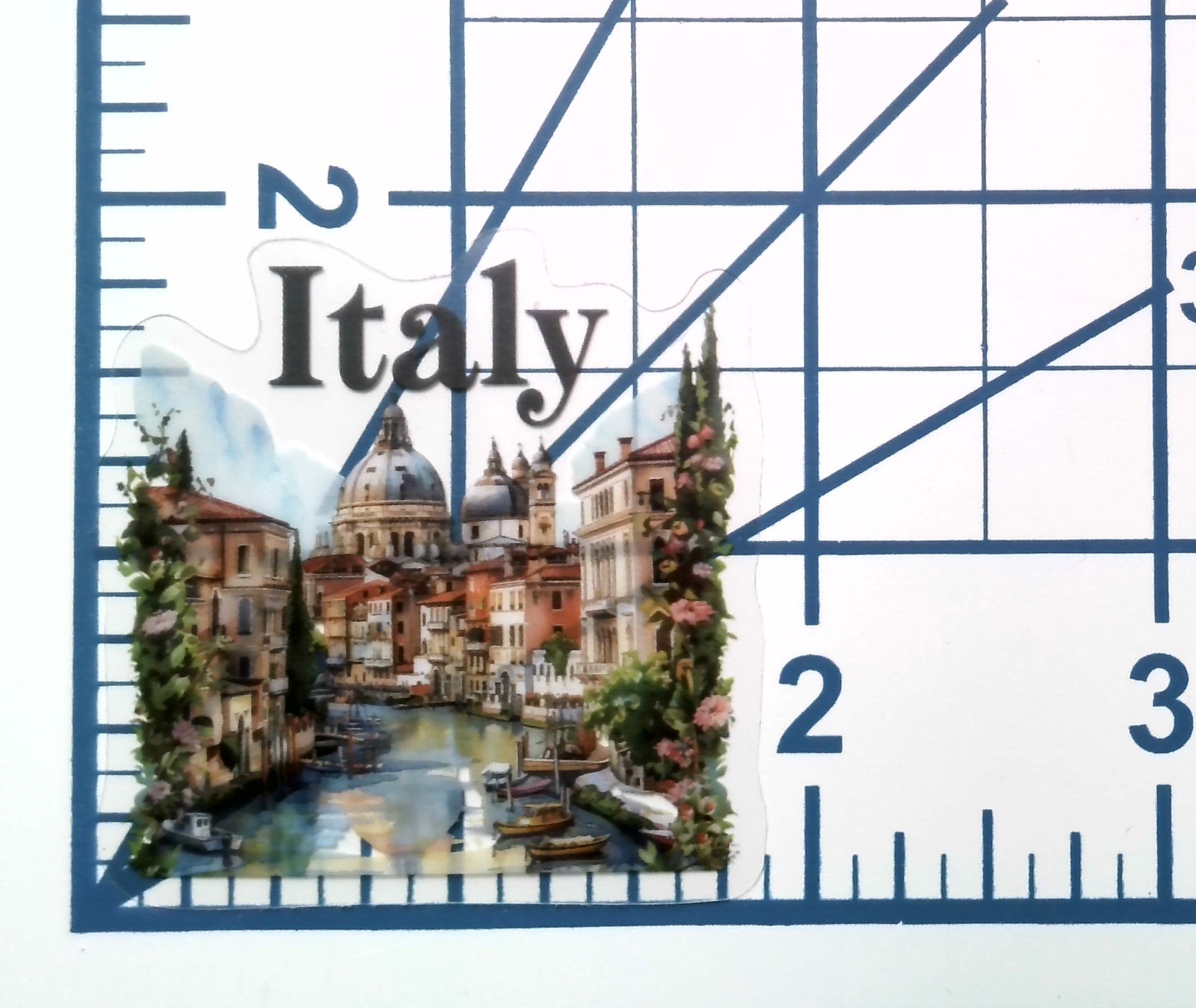 Italy General View Grand Canal Dome Die Cut Clear European Vinyl Sticker