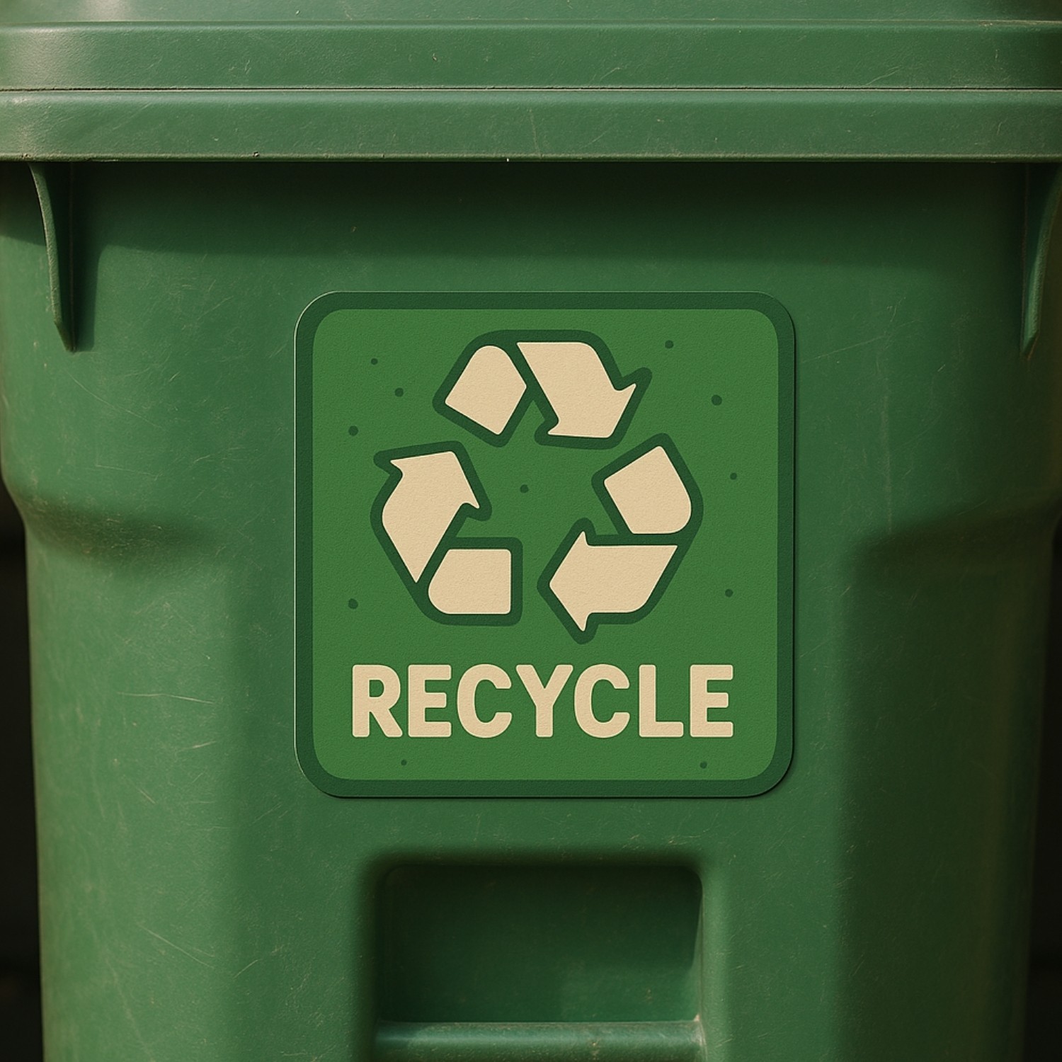 Recycling Stickers – Green Recycle Labels Waterproof Vinyl Decals (4 Pack)