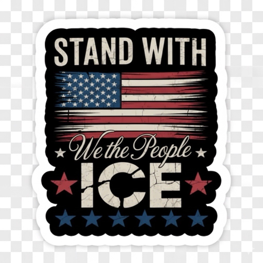 Support ICE 4” Sticker, Homeland Security, Pro Ice Decal, We The People Sticker