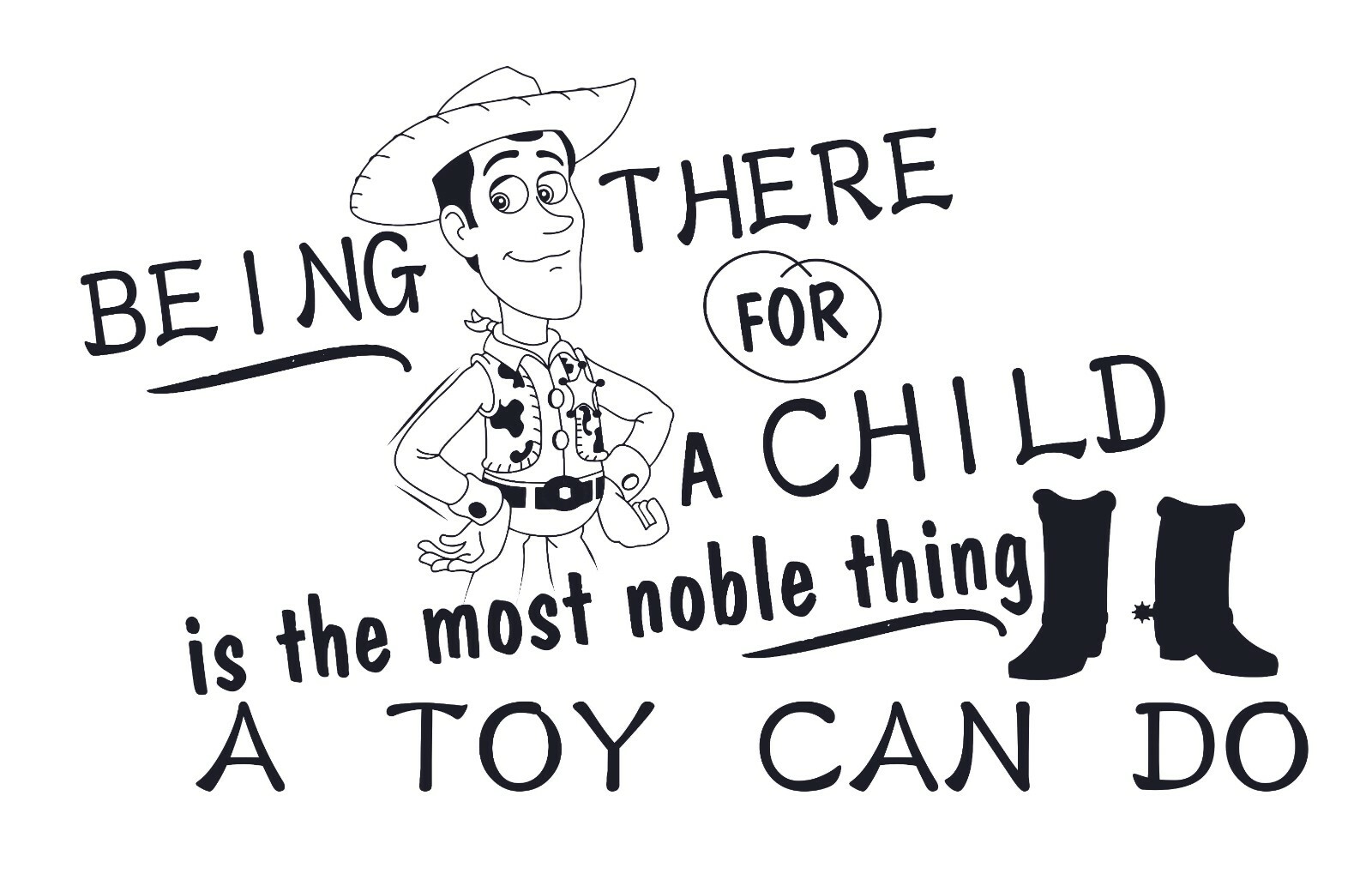 Toy Story Woody Vinyl Wall Art Decal Quotes Kids Bedroom Home Decor Design 13×20