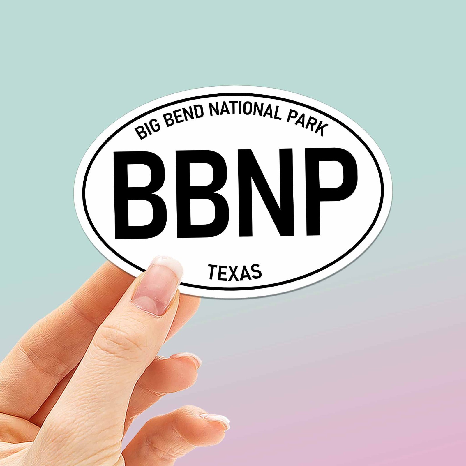 White Oval Big Bend National Park Bumper Sticker – Cool Texas Decal