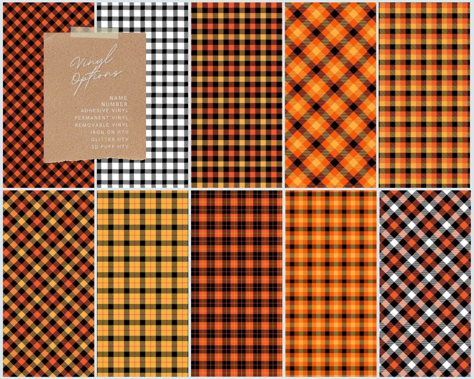 Tartan Buffalo Plaid Pattern Vinyl Siser HTV & Adhesive Craft Vinyl Oracal