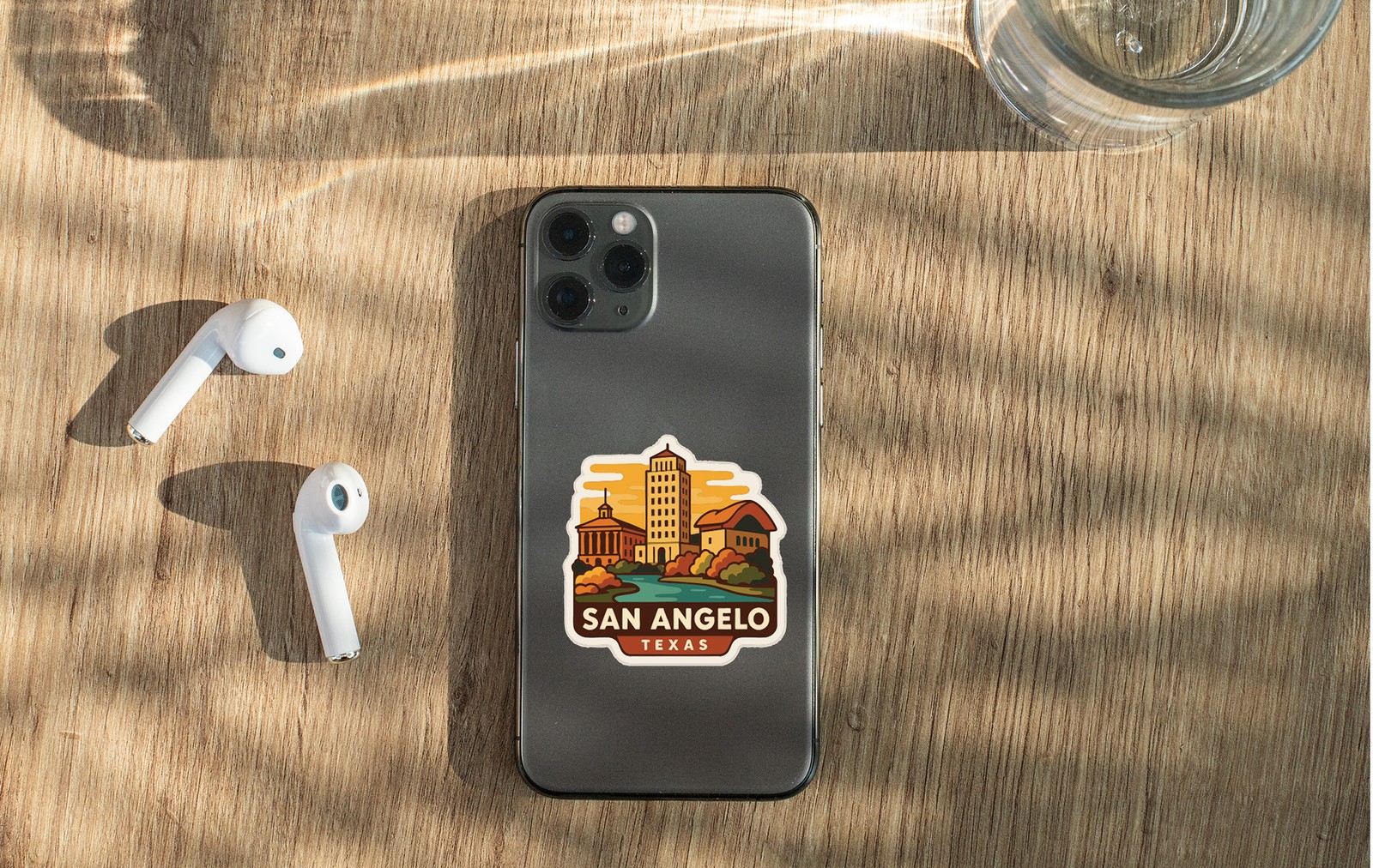 San Angelo Texas Sticker Decal Vinyl Die-Cut City Skyline Landmark Design