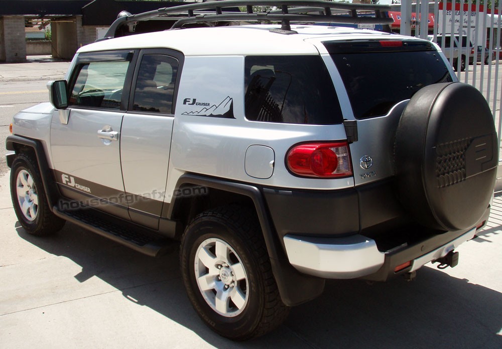 4.5" Rocker Stripes & Hood Graphic Graphics Decals fit any 07+ Toyota FJ Cruiser
