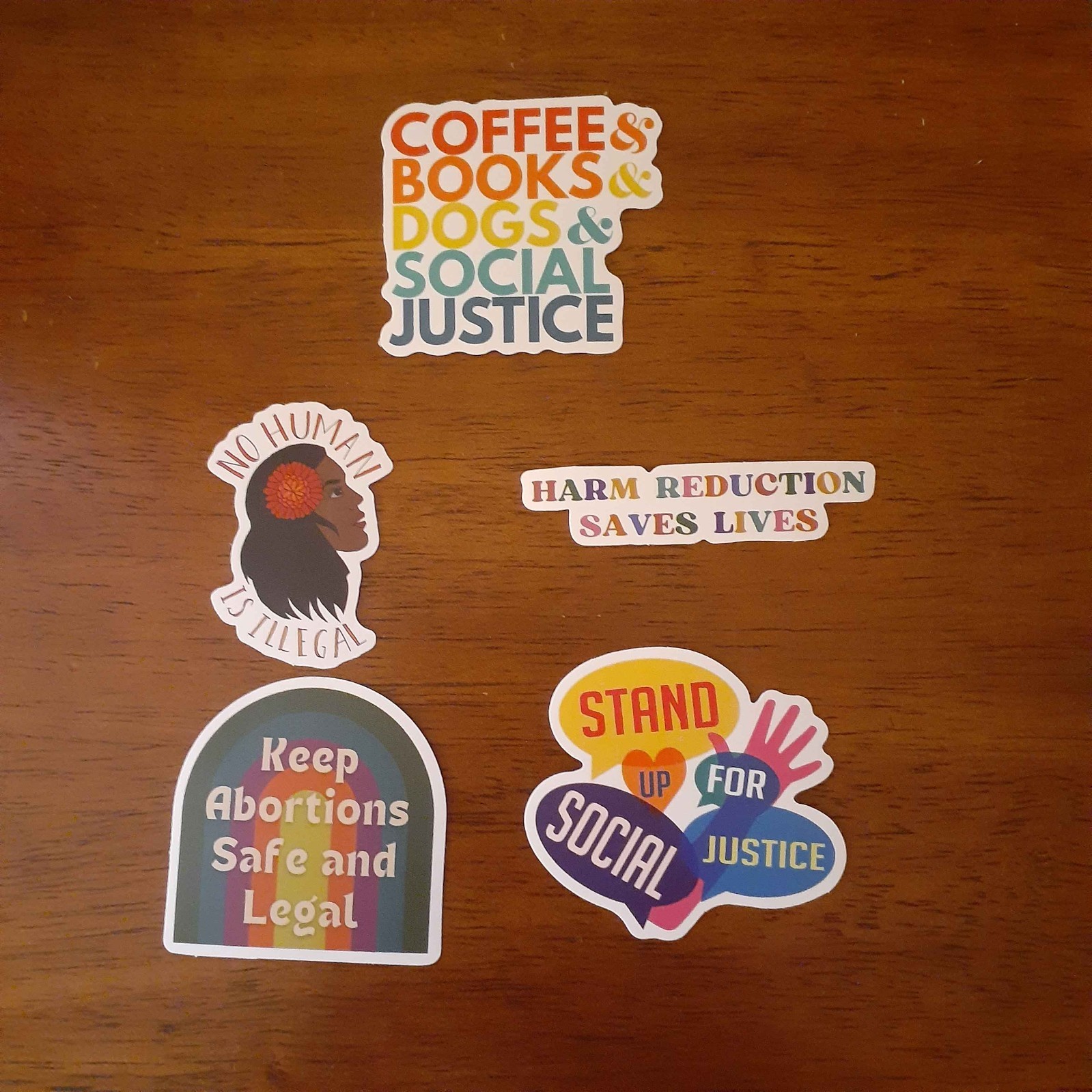 Random Assortment 5 Pack of Social Justice/Left Wing Stickers for Anywhere!