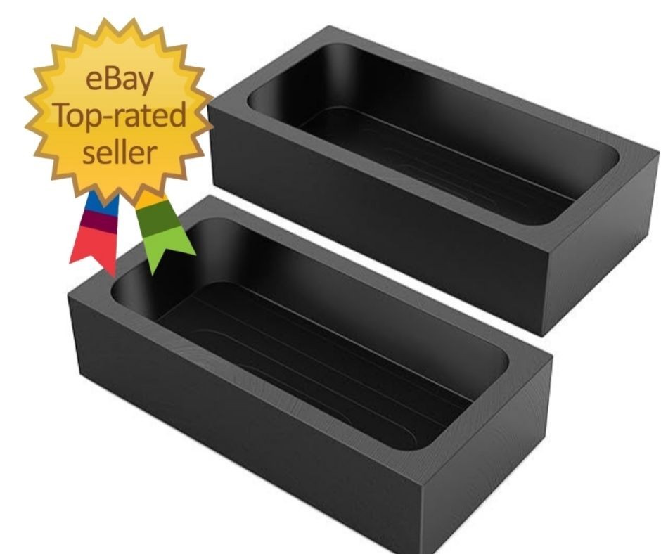 2-Pack 2.2lb Graphite Ingot Molds for Gold Silver Copper Aluminum Brass