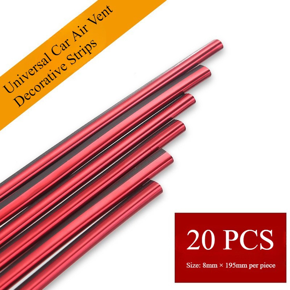 20Pcs Car Air Outlet Decorative Strips Interior Upgrade Styling Trim Accessories