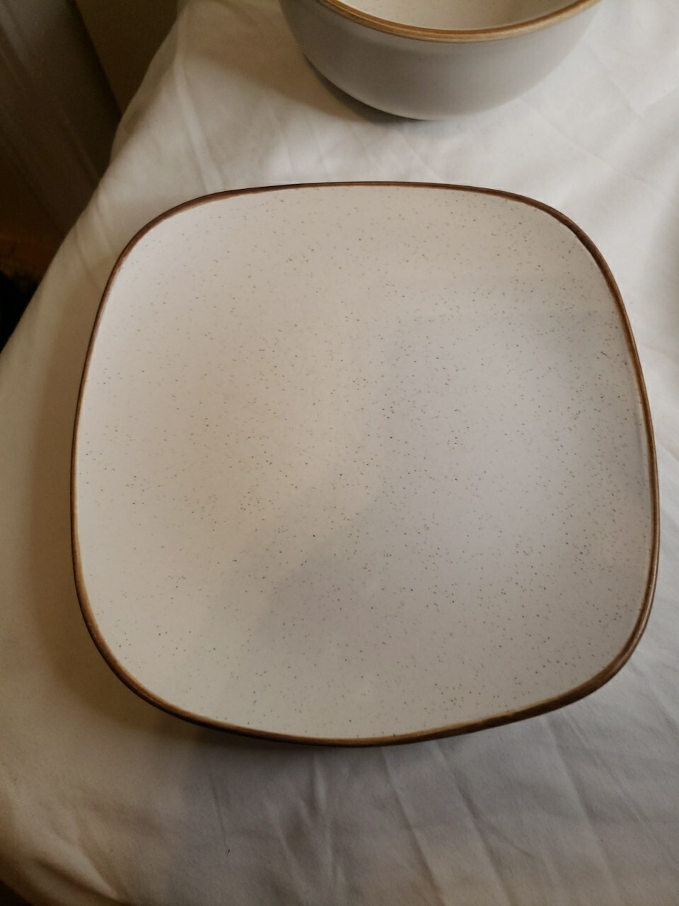 Off White, No Decal, Tan Edge&TrimPattern: Collector Square by Home…