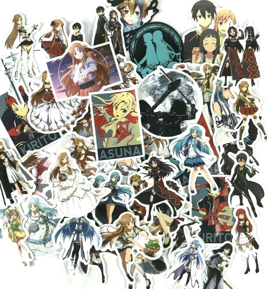 50pc Sword Art Online Asuna Kirito Anime Manga Laptop Wall Decal