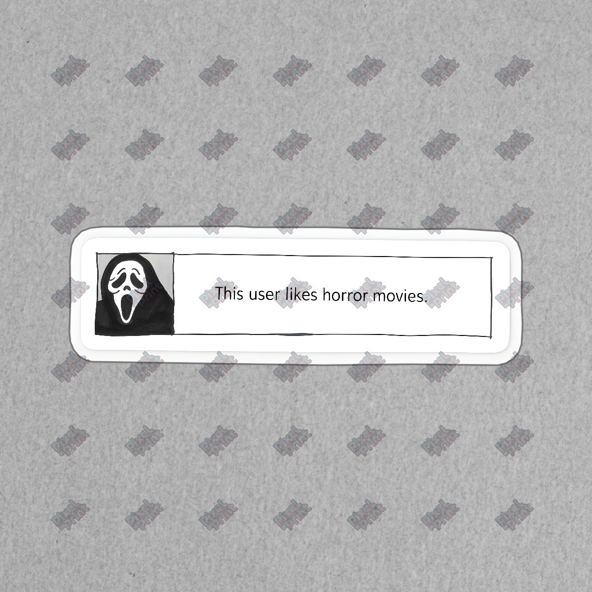 Ghostface Horror Movies Sticker Scream Movie Fan Decor Black & White #19101