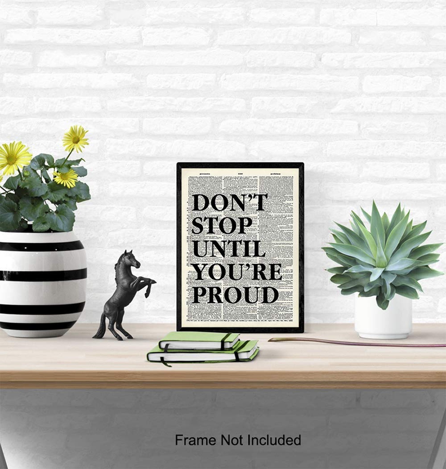 Motivational Don't Stop Dictionary Art, Wall Decor Picture – 8×10 Upcycled Ho…