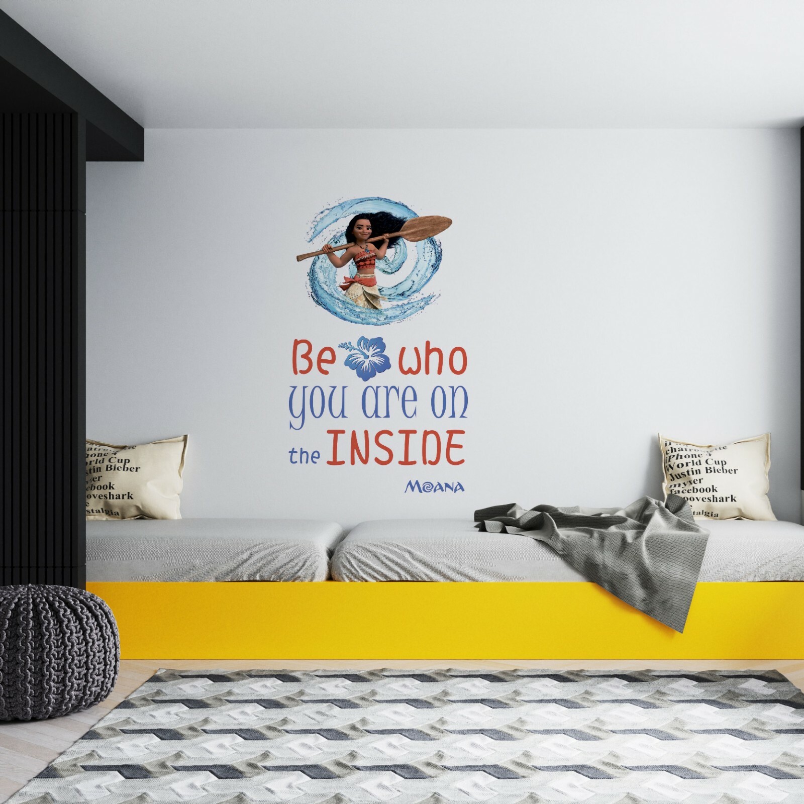 Kids Bedroom Living Room Moana Wall Decal – Be Who You Are On The Inside 20×32