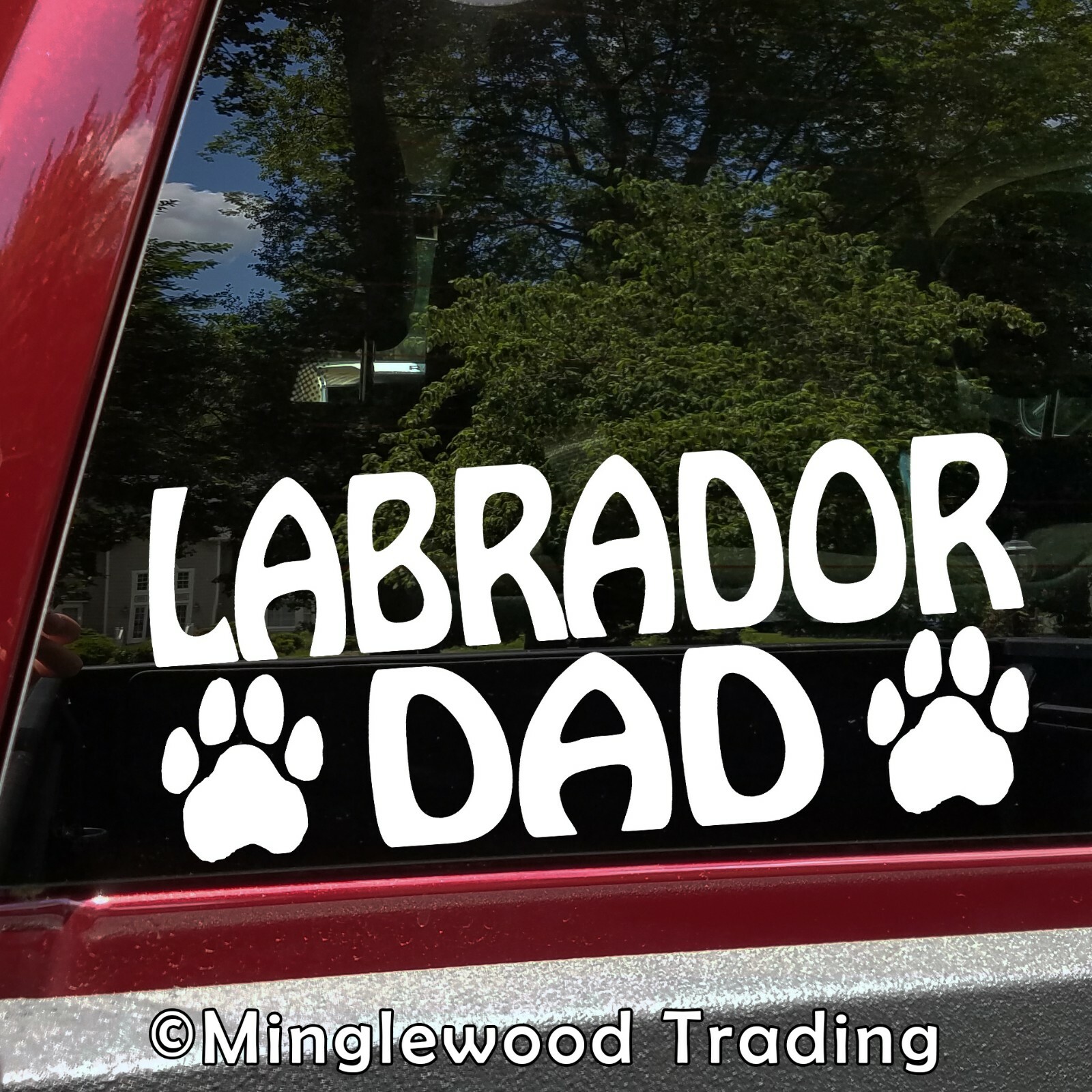 LABRADOR DAD Vinyl Decal Sticker Paw Prints Chocolate Yellow Black Lab Retriever