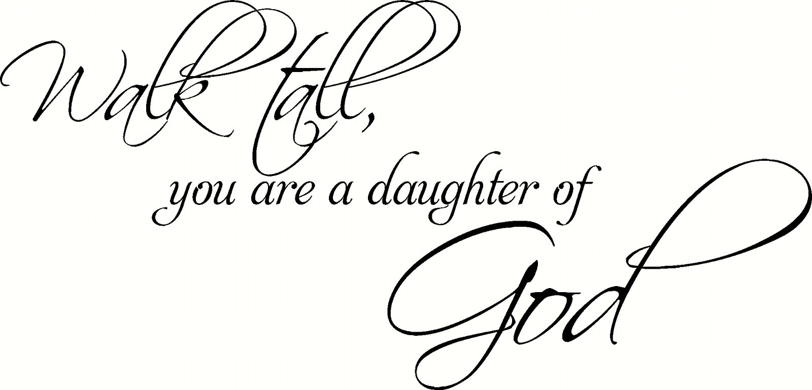 Walk Tall Daughter V1 11"x22" Bible Verse Wall Decal by Scripture Wall Art.