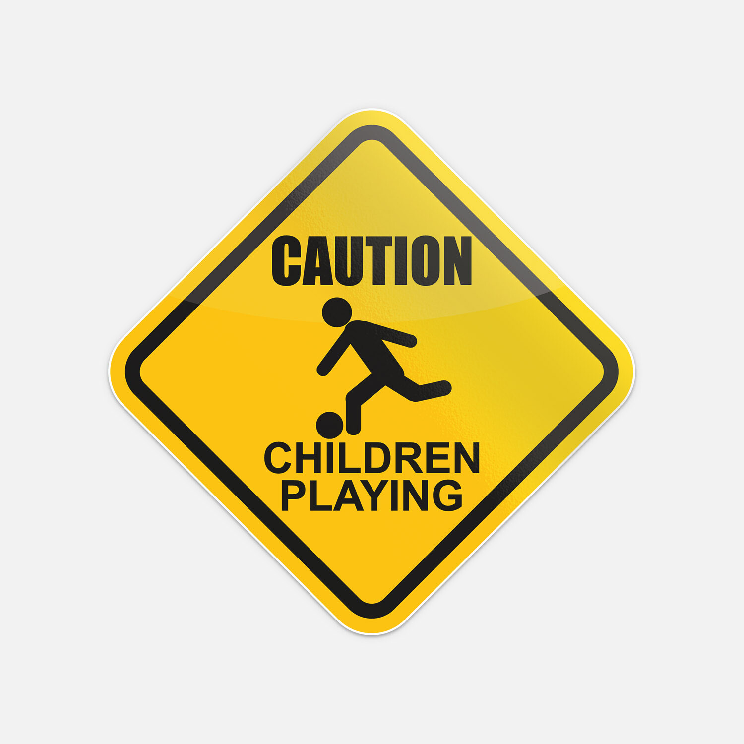 Caution Children Playing Vinyl Sticker Decal