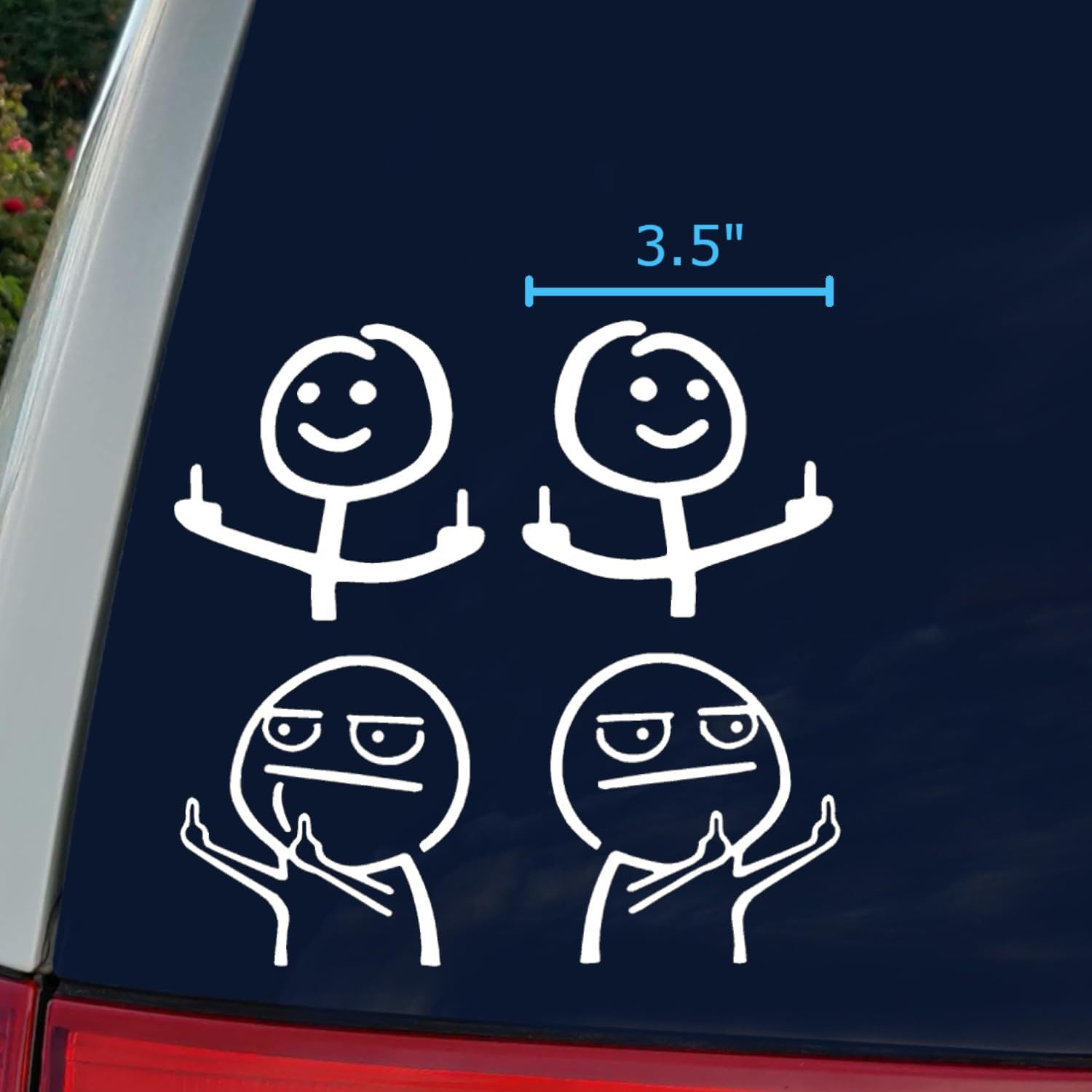 Middle Finger Meme Stick Figure Decal 4 Pack: Funny Stick Figure Double Flip off