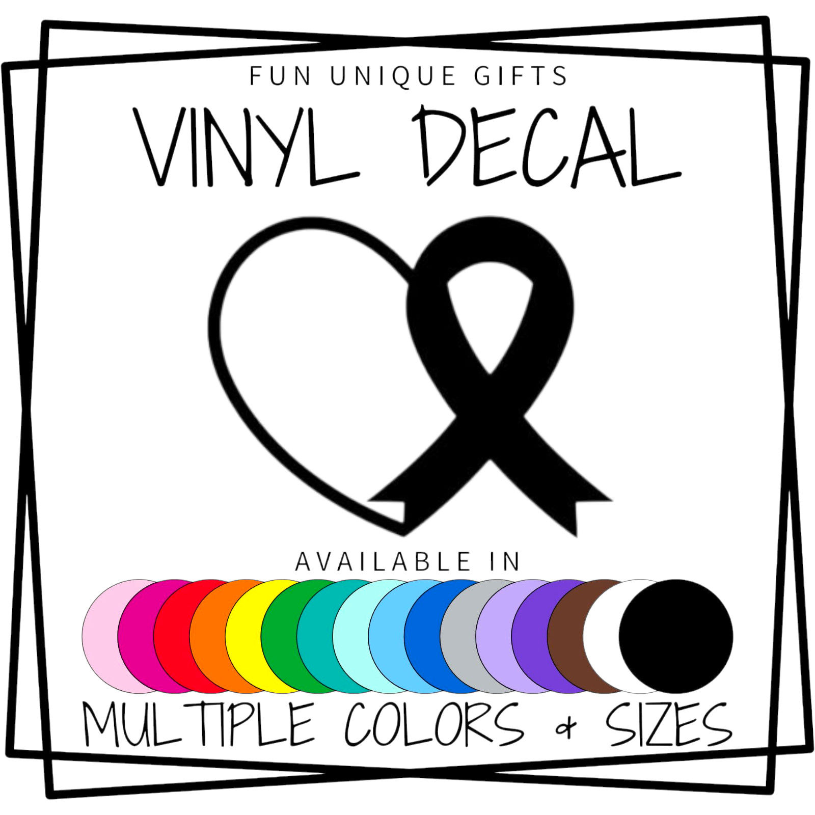 Awareness Ribbon Vinyl Decal Sticker -Multiple Colors & Sizes- SHIPS FREE!