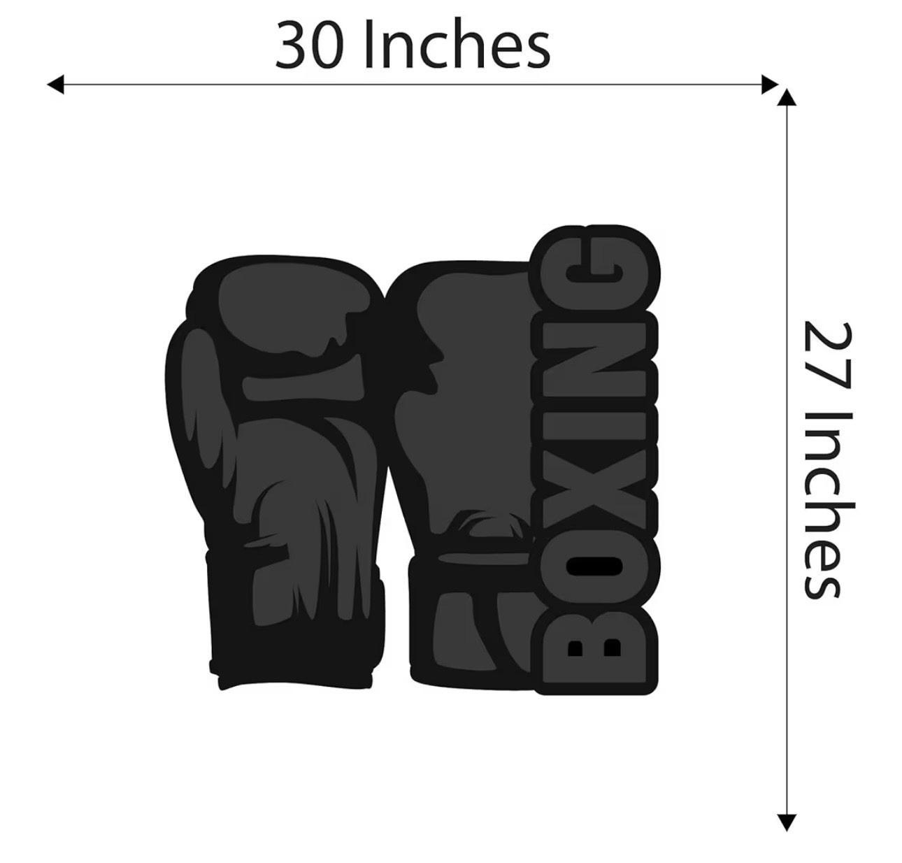 Boxing Wall Decal Black 30×27 Vinyl Gym Fitness Wall Sticker Gloves