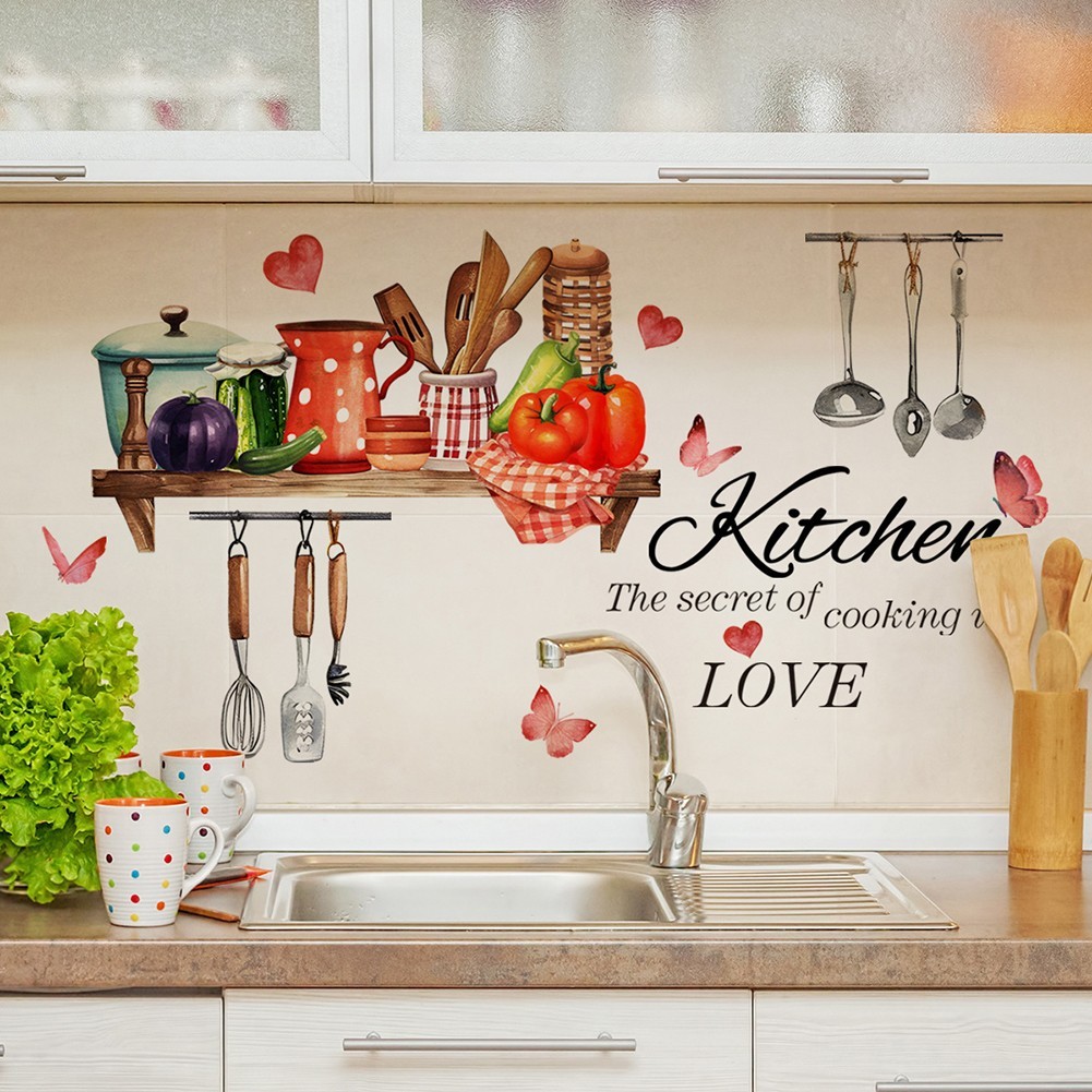 Quick and Easy Kitchen Transformation with Cook Utensils Wall Stickers