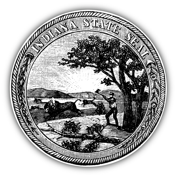 Indiana Retro USA Seal Car Bumper Sticker Decal