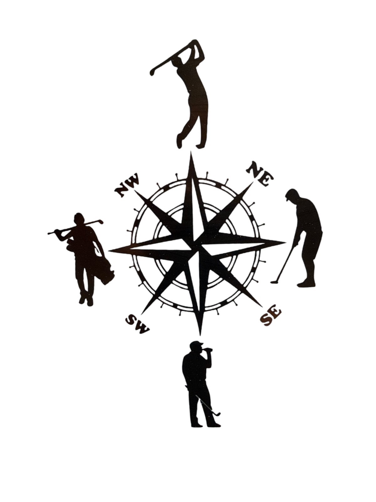 compass golfing Decal for car Windows Laptops most Smooth Surfaces