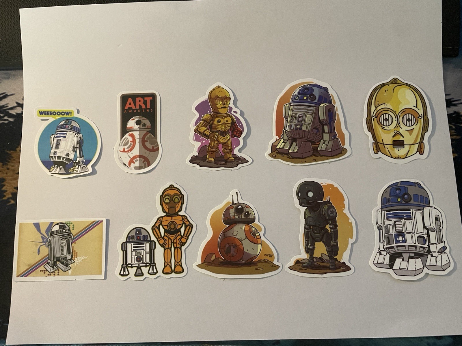 Star Wars Stickers Droids (Set of 10 Stickers) – Penny Used To Show Size