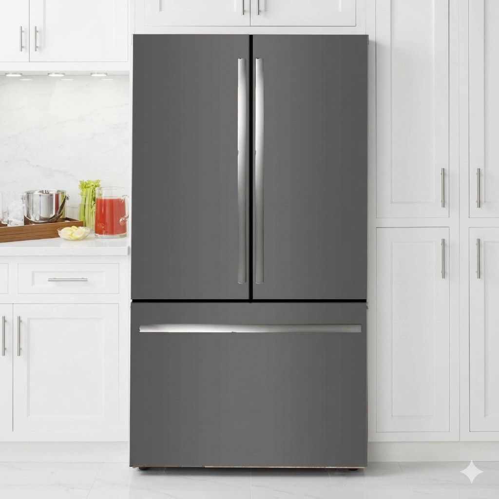 Modern Gray Refrigerator Wrap Kitchen Appliance Cover