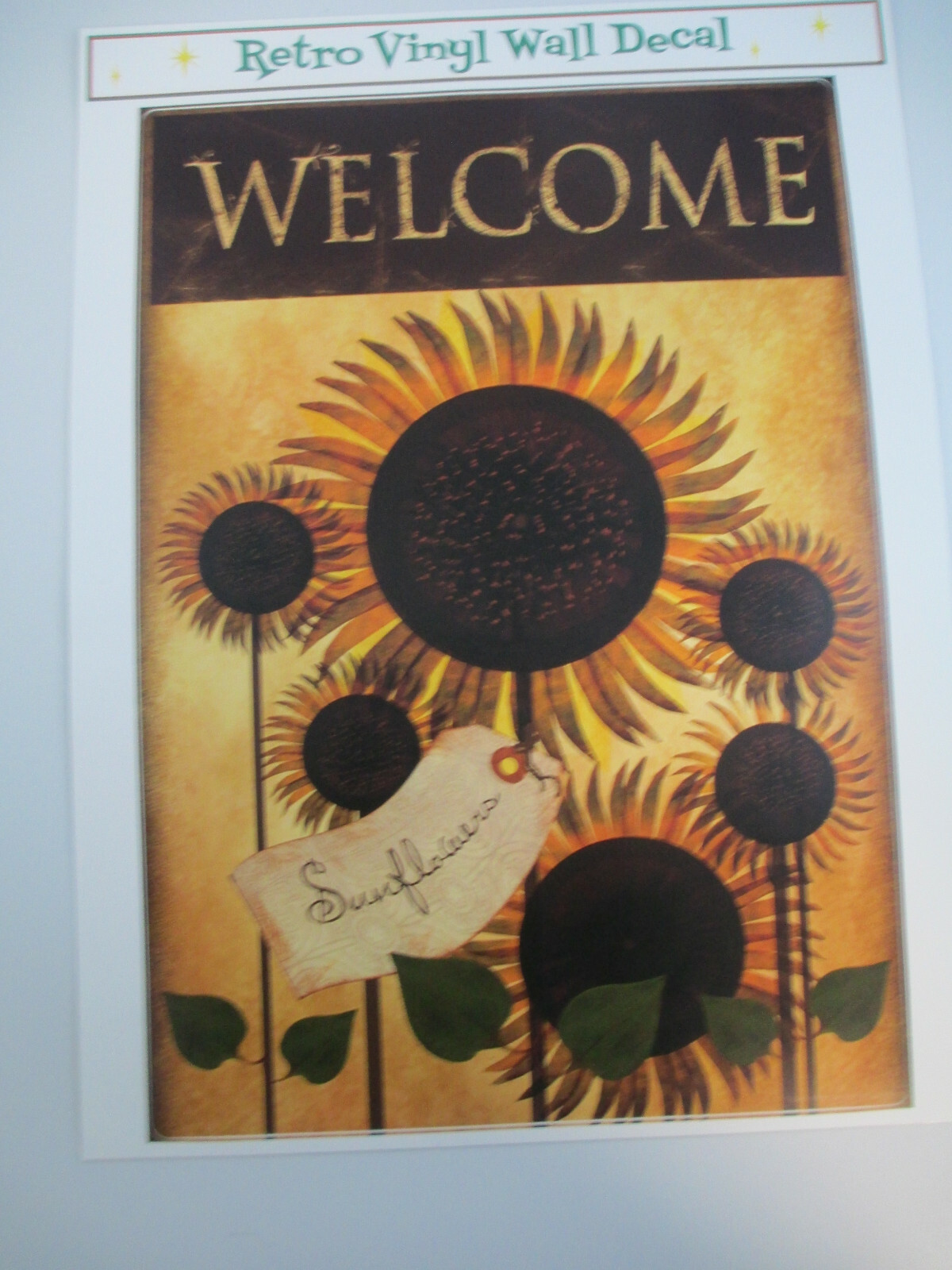 Welcome Sunflowers Country Vinyl Wall Decal Removable Repositionable