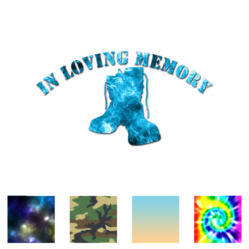 Loving Memory War Memorial – Decal Sticker – Multiple Patterns & Sizes – ebn3687