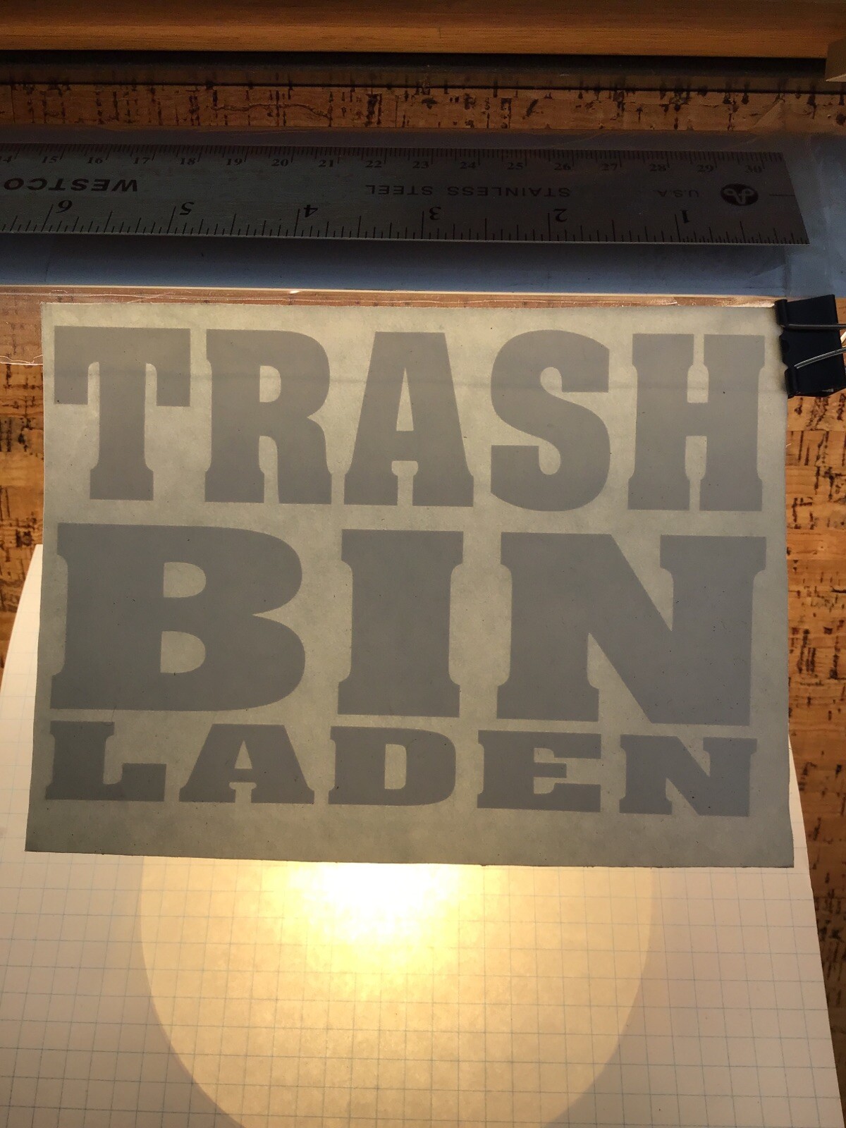 Trash Bin Laden – WHITE – Vinyl Decal – MM4.1444