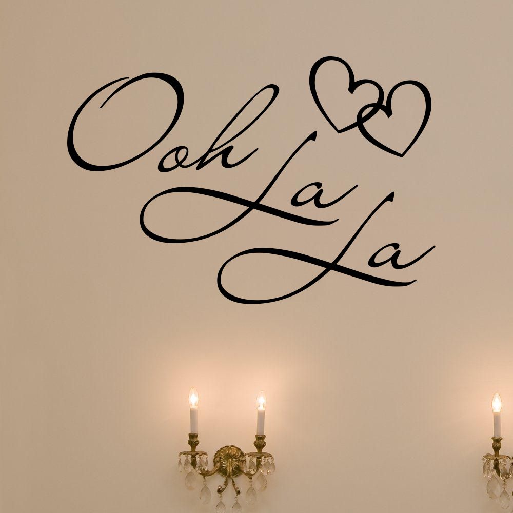 OOH LA LA Paris France Hearts Love Quote Vinyl Wall Decal Decor Art Sticker