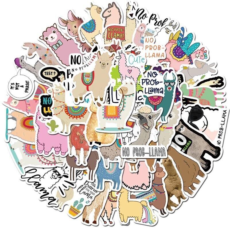 LLAMA & ALPACA Waterproof Stickers [A] NoProb-LLAMA Removable Vinyl Laptop Decal
