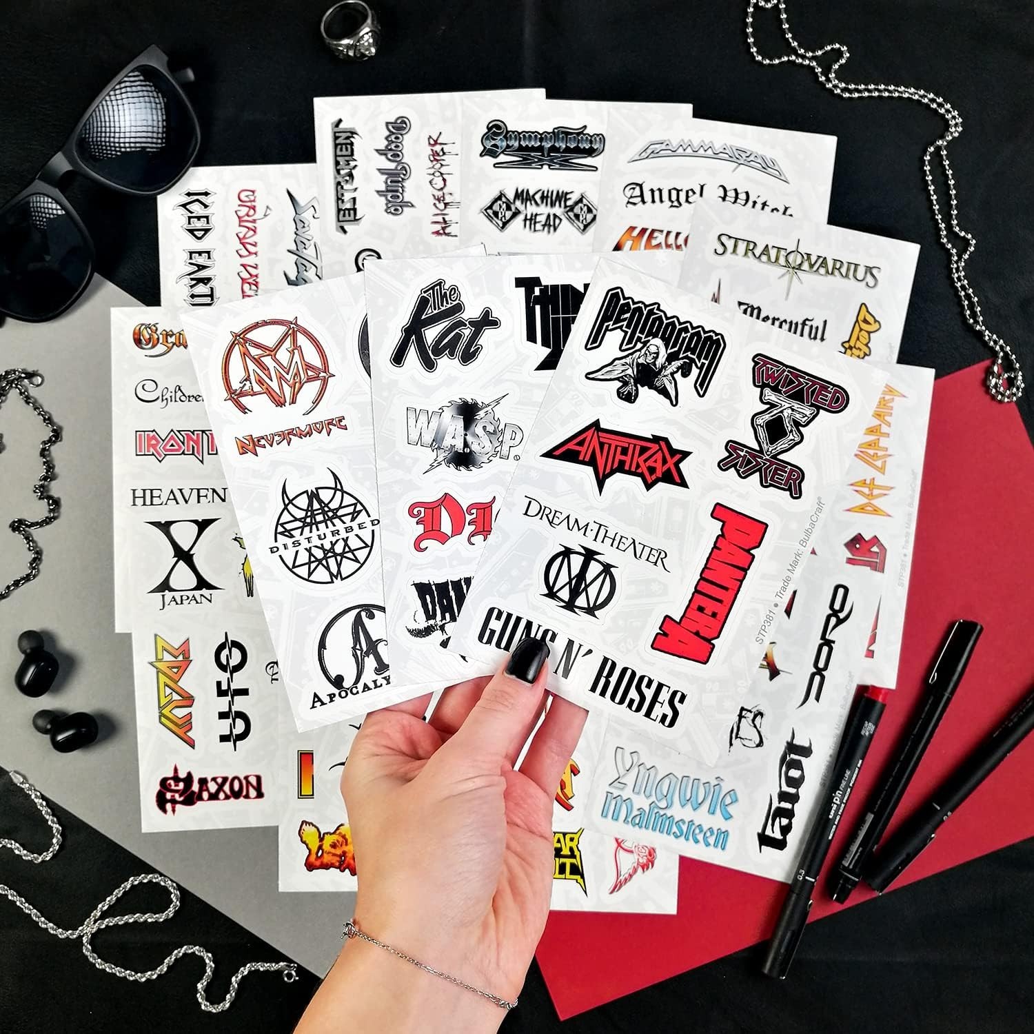 Bulbacraft 100Pcs Heavy Metal Band Stickers, Rock Stickers, Heavy Metal Gifts fo