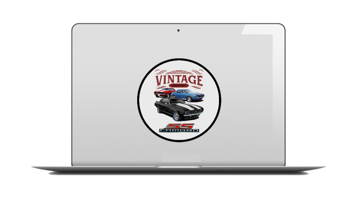 Car Classics "Vintage SS Camaro" – 4" Vinyl Decal Sticker Handcrafted Car Truck