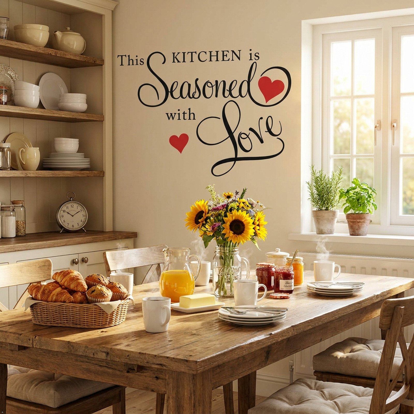 Picniva This Kitchen is Seasoned with Love Sticker Wall Decals Home Art Decor
