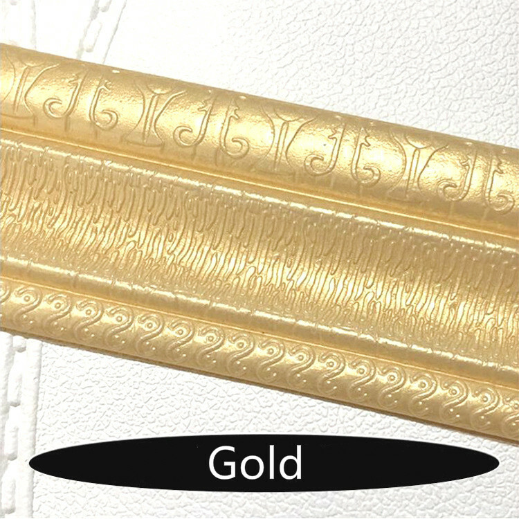 3D Pattern Baseboard Wall Skirting DIY Sticker Foam Waterproof Border Home Decor