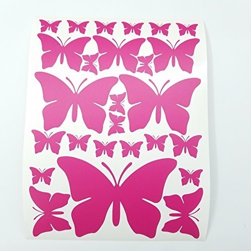 Butterfly Wall Decals Set – Purple, Pink & Turquoise Stickers for Nursery Decor,