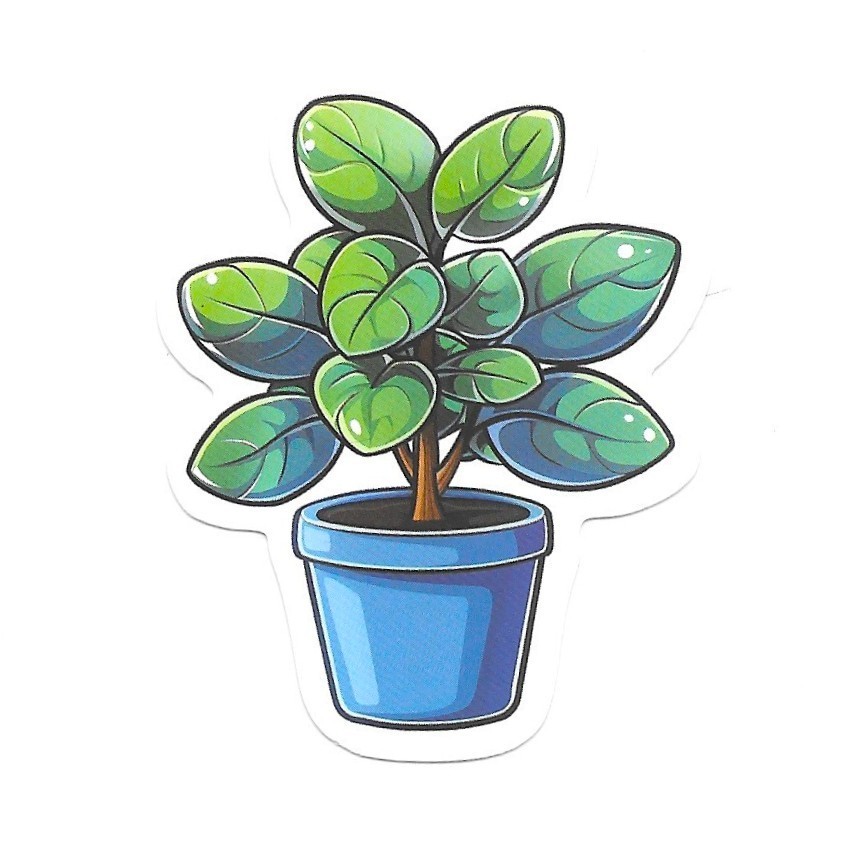 Vinyl Sticker Die Cut Rubber Tree Decal Ficus Plant Houseplant Journal Scrapbook