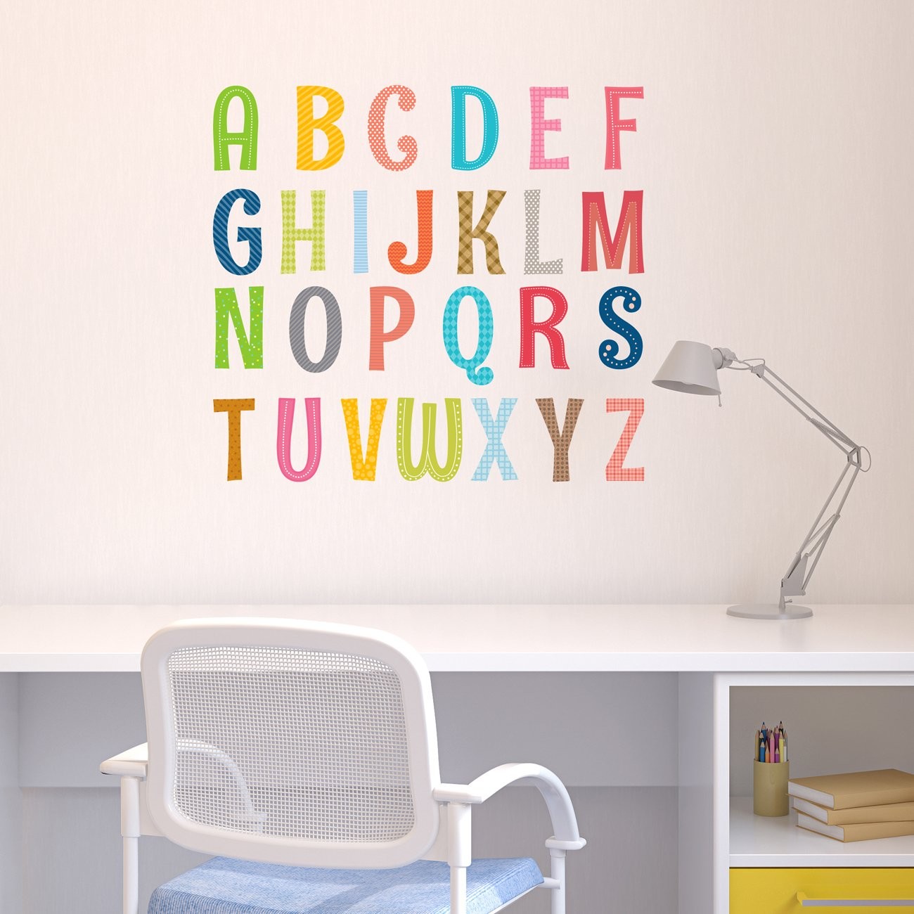DS8-1701A Uppercase Alphabet ABC Letter Wall Stickers Wall Decals Peel and St…