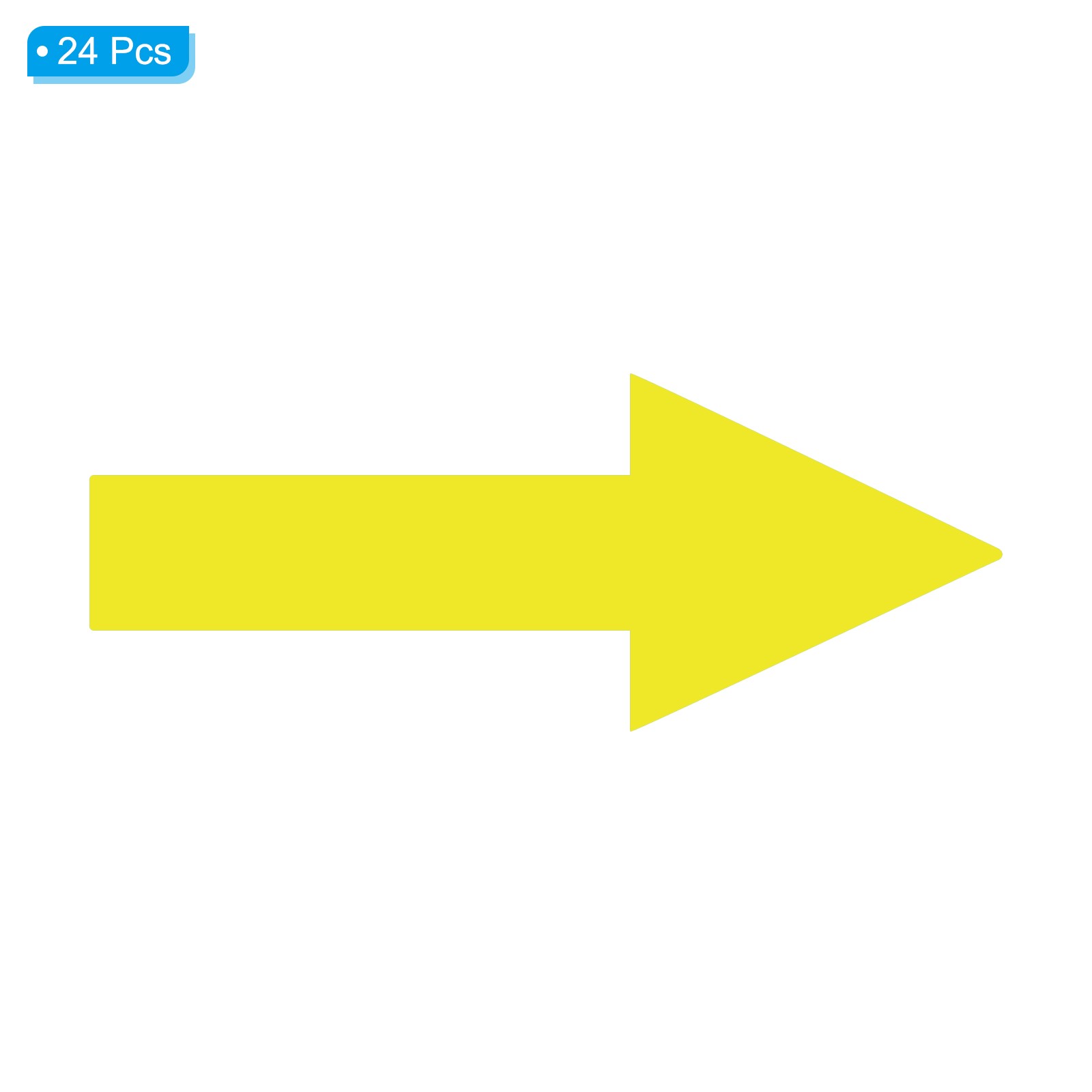 Arrow stickers 10x4cm, 24pcs for floor indications, yellow
