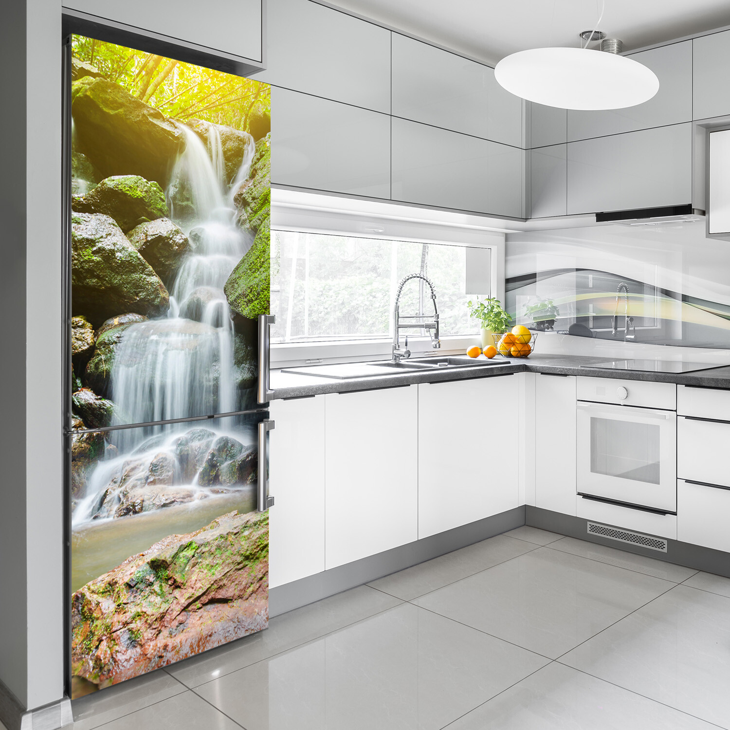 Self adhesive Refrigerator removable Magnet Landscape Waterfall